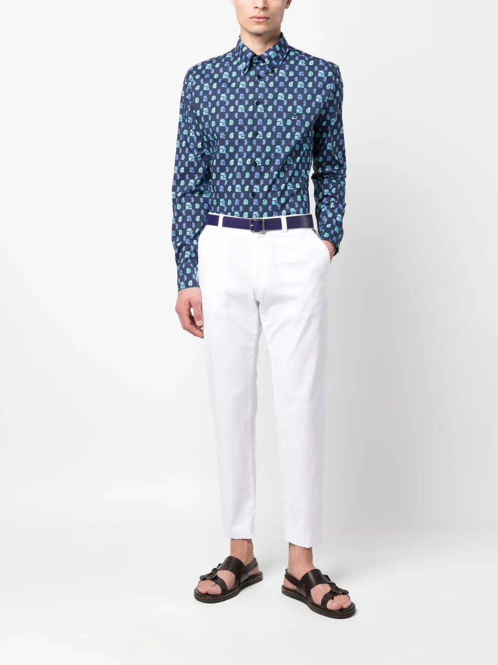 ETRO Overhemd met print - Blauw
