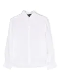 POLO RALPH LAUREN KIDS long-sleeve linen-flax shirt - White