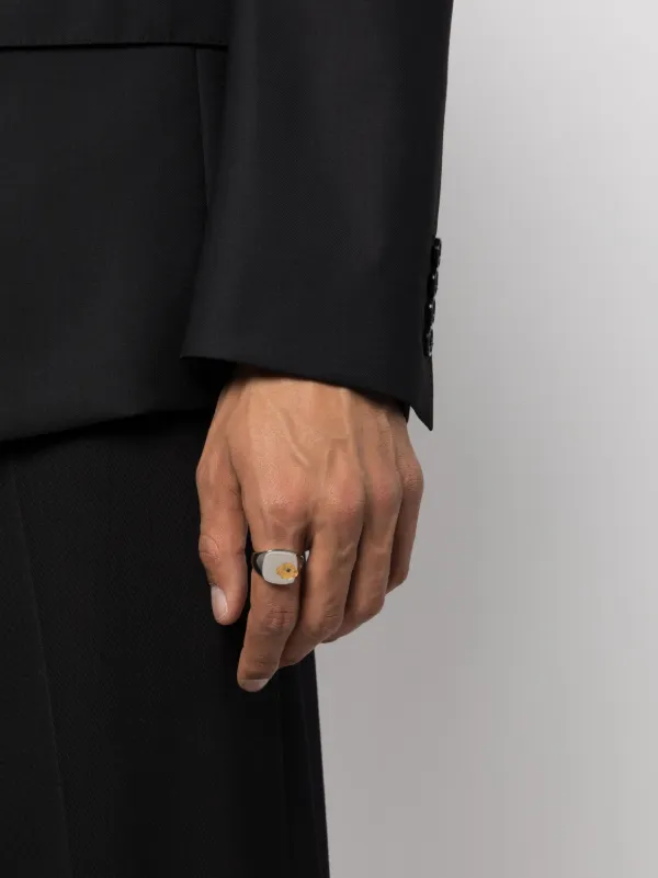 Tom Wood Mined Black Diamond Sterling Silver Ring Farfetch