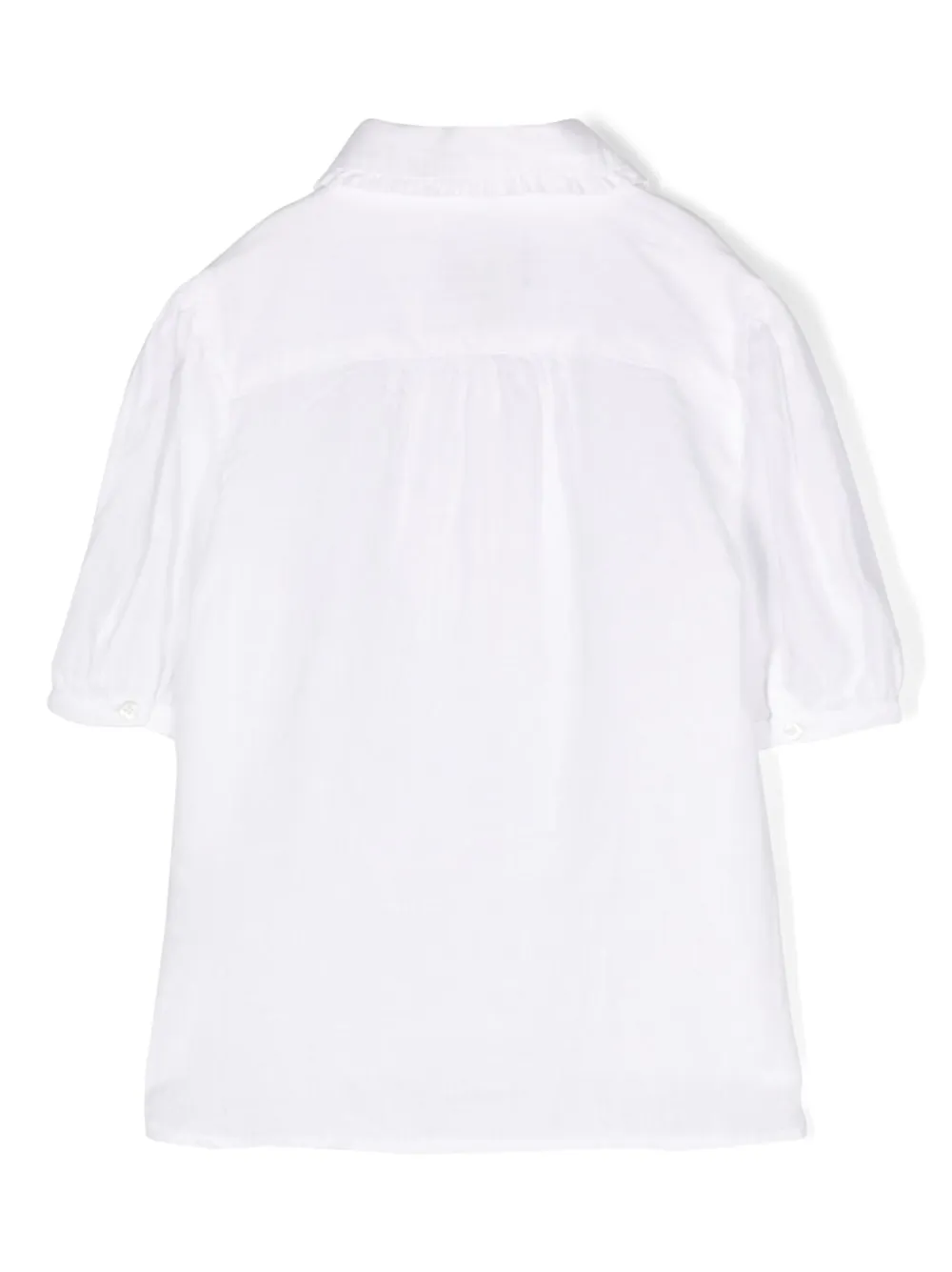 Shop Polo Ralph Lauren Short-sleeve Linen-flax Shirt In White