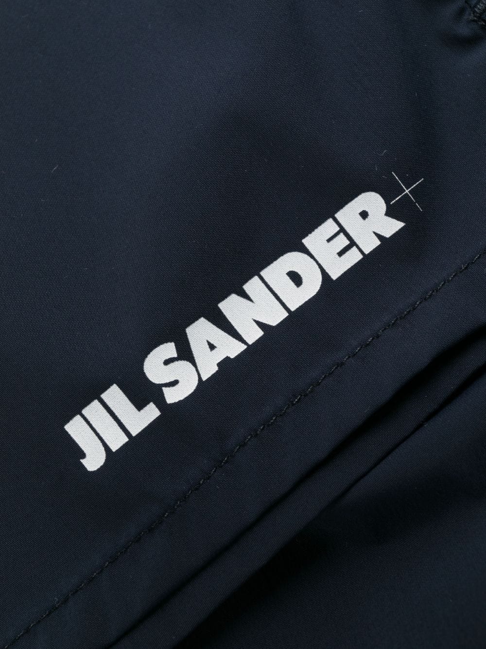 Shop Jil Sander Embroidered-logo Swim Shorts In Blau