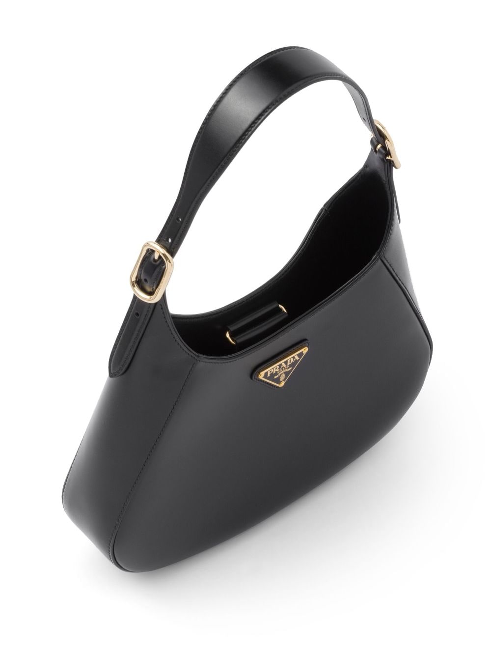 Logo Leather Shoulder Bag in Black - Prada