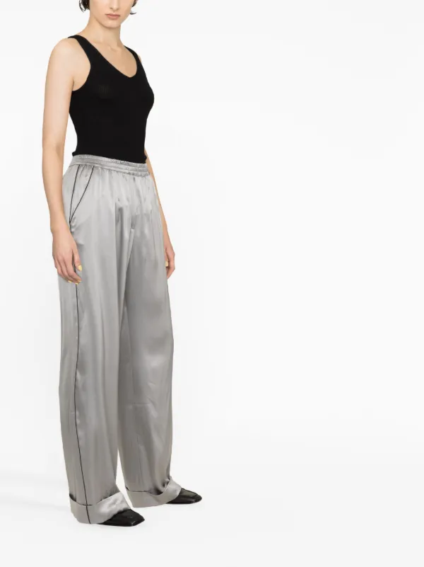 【関税＆送料込み】Dolce & Gabbana Silk Trousers Dolce & Gabbana high-waist Silk Trousers | Grey | FARFETCH JO