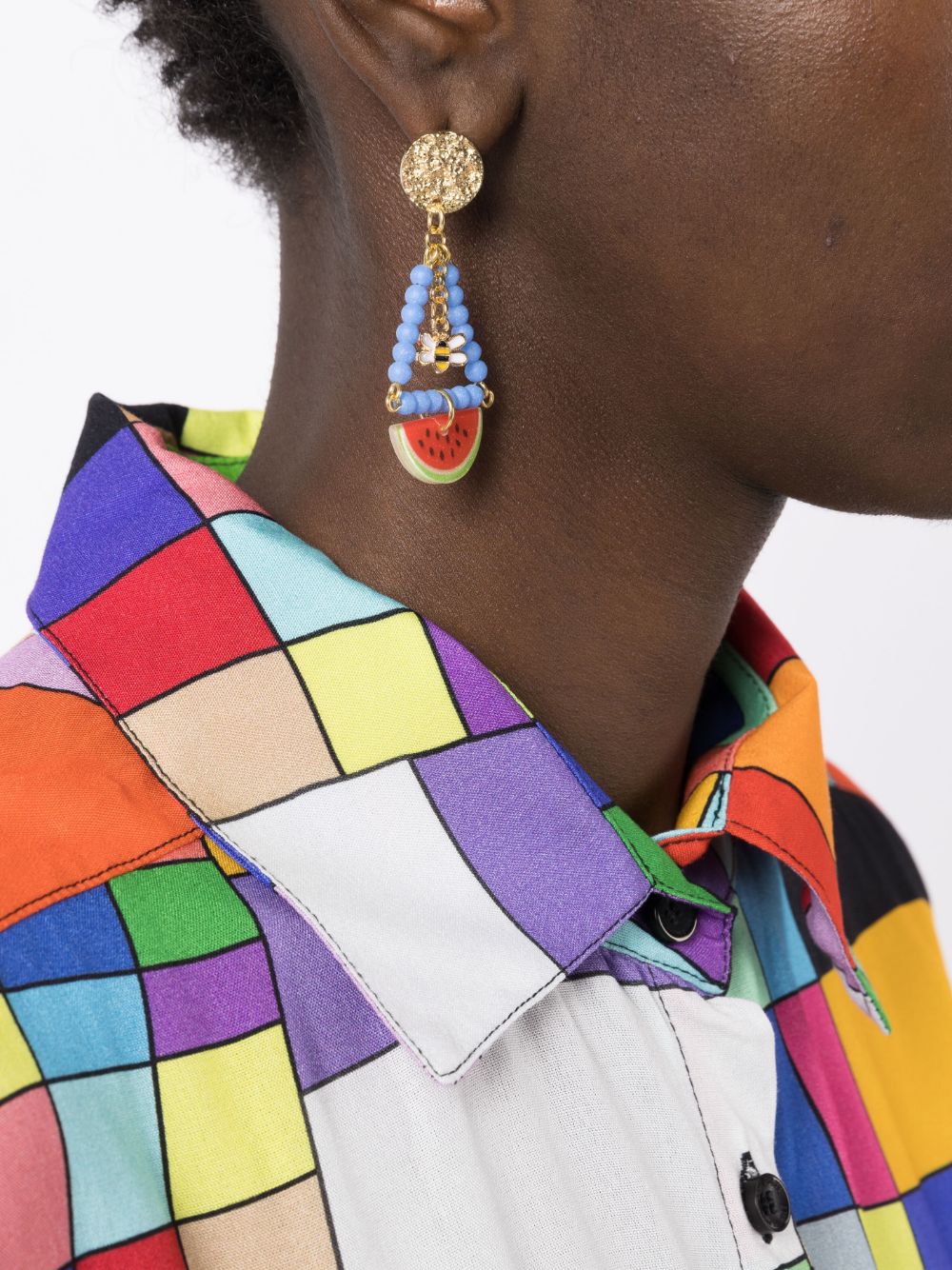 Shop Amir Slama Charm-detail Drop Earrings In Multicolour