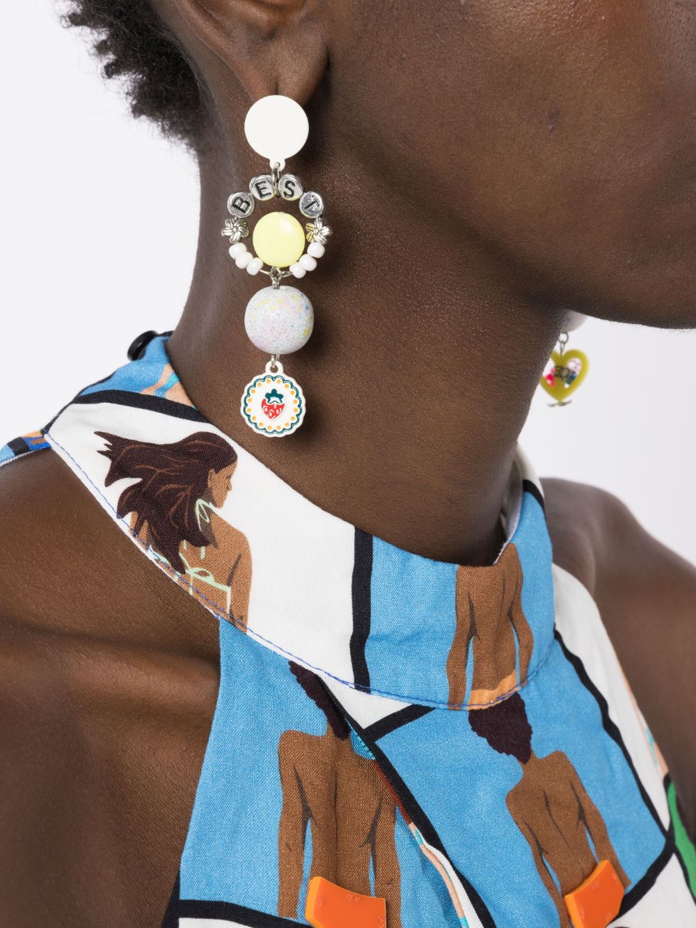 Shop Amir Slama Charm-detail Drop Earrings In Multicolour