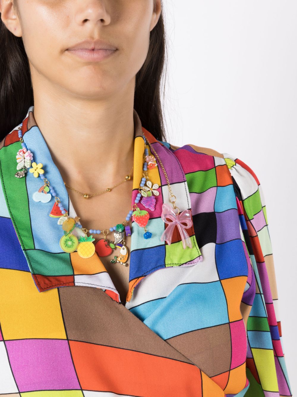 Shop Amir Slama Fruit-charm Layered Necklace In Multicolour
