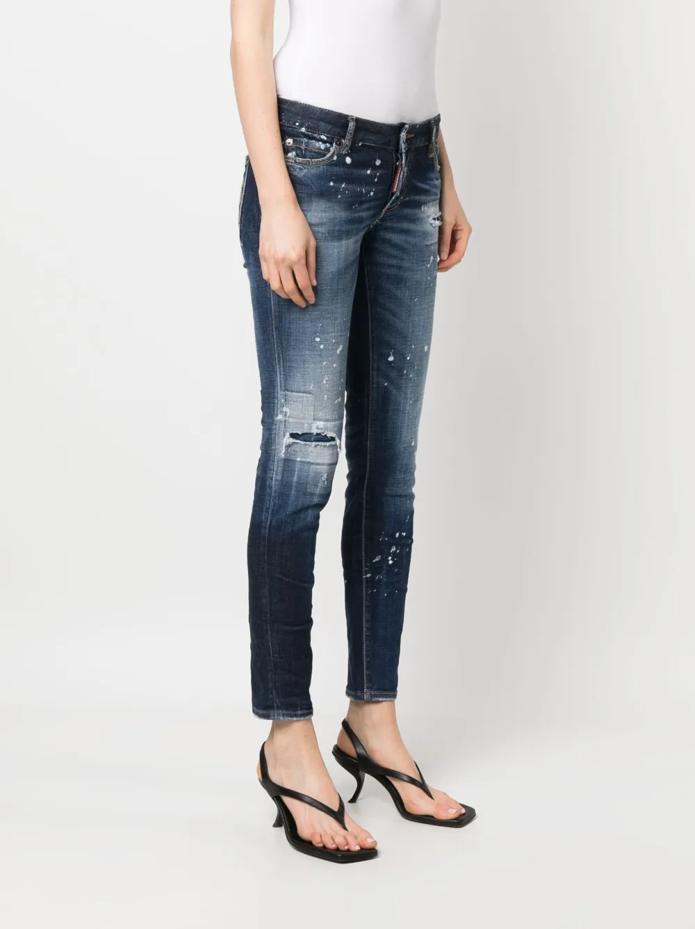 distressed-effect skinny jeans