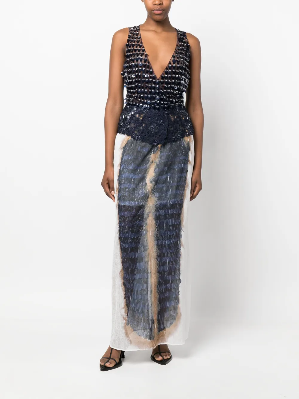 Emporio Armani Top verfraaid met pailletten - Blauw