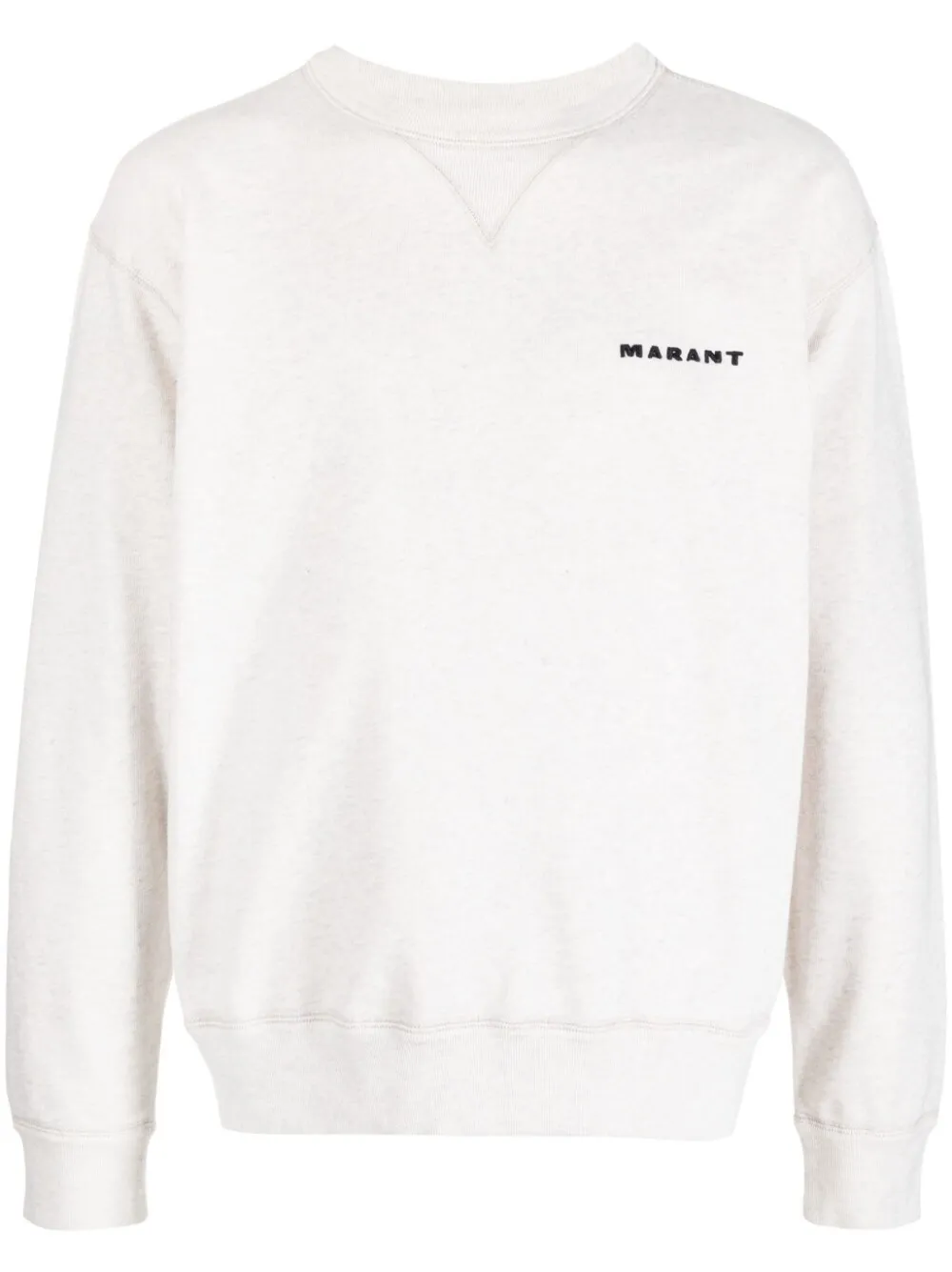 Isabel Marant Embroidered-logo Crew-neck Sweatshirt In Neutrals
