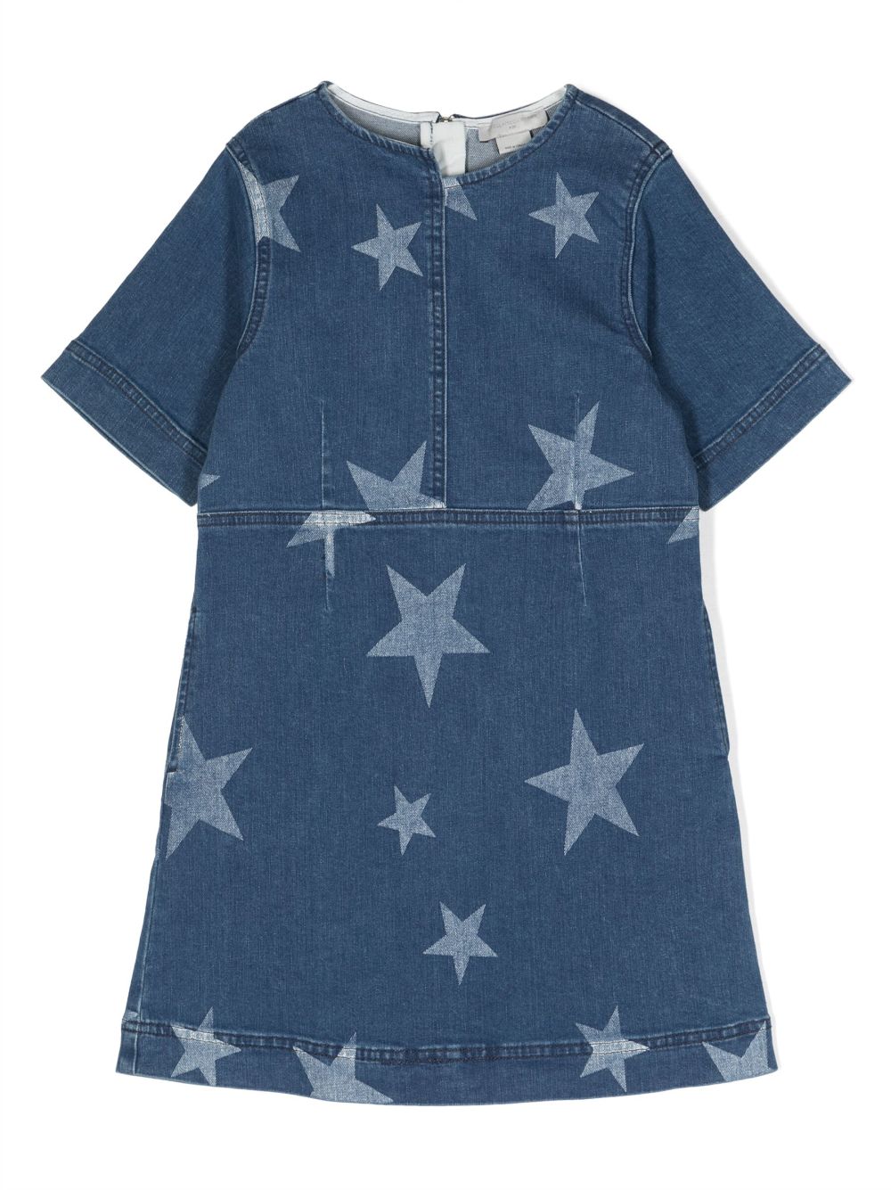 Stella Mccartney Kids' Printed Denim Dress In Navy