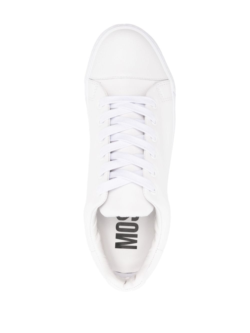 Shop Moschino Low-top Leather Sneakers In White