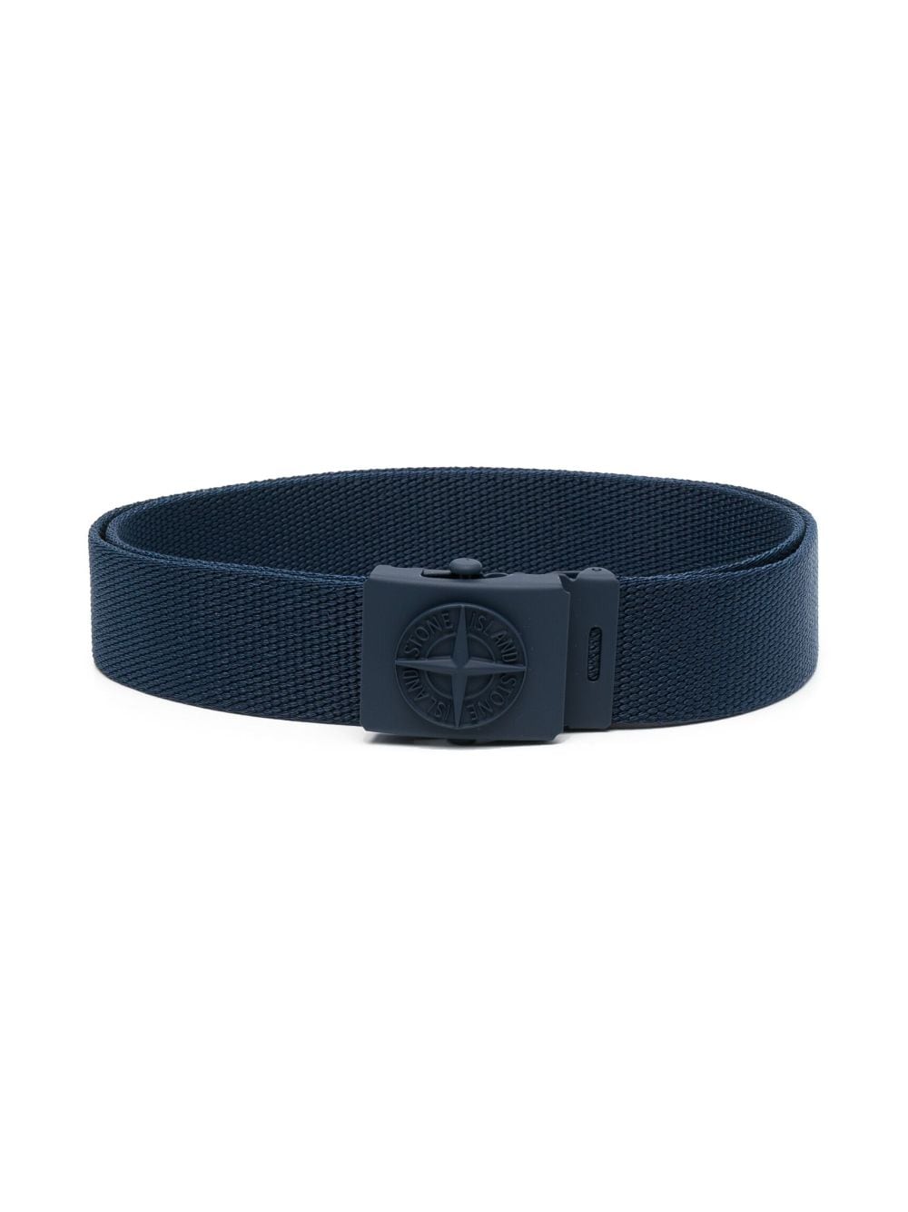 Shop Stone Island Junior Logo-buckle Belt In Blue