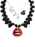 Amir Slama lips-motif layered necklace - Black