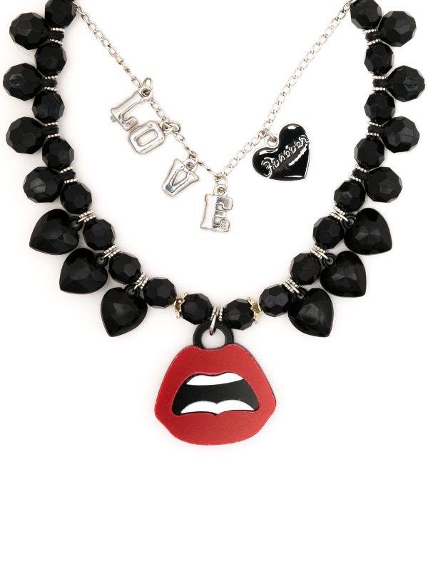 Black layered online necklace