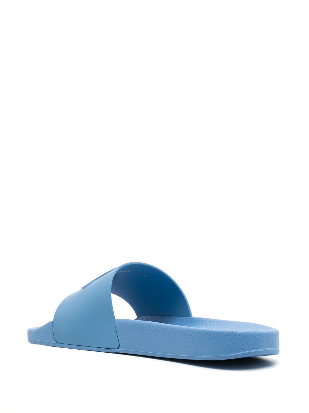 Shop Moncler Logo-embossed Slides In Blue