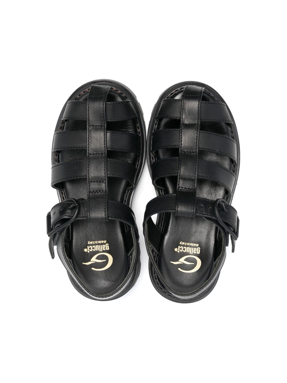 Shop Gallucci Buckle-fastening Leather Sandals In Black