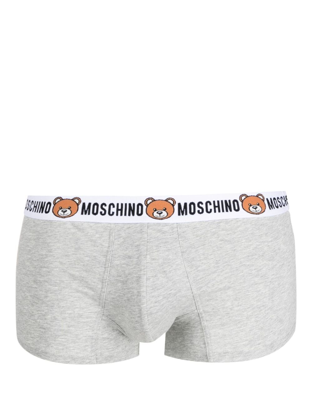 Shop Moschino Teddy Bear Waistband Boxers (set Of Two) In Grey