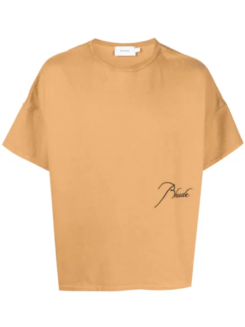 RHUDE embroidered-logo cotton T-shirt
