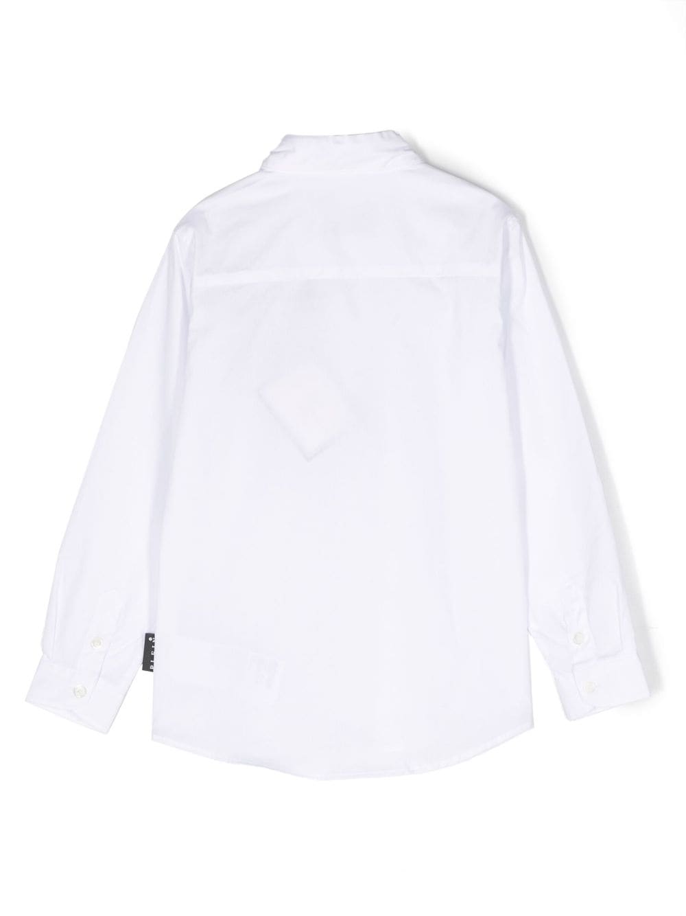 Shop Philipp Plein Junior Logo-print Long-sleeve Shirt In Weiss