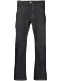 Junya Watanabe MAN graphic-print cropped jeans - Blue