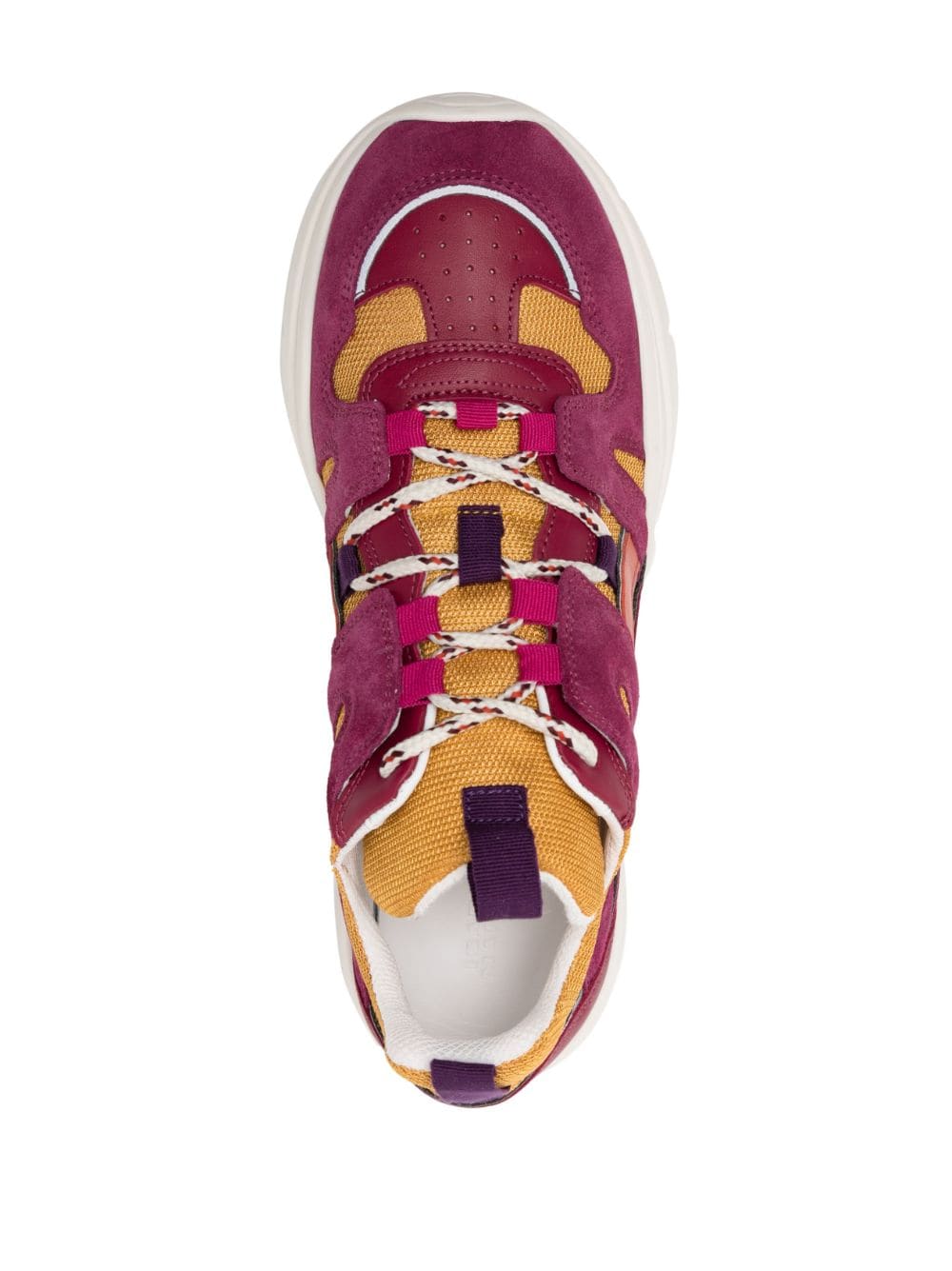 Shop Isabel Marant Kindsay Panelled Leather Sneakers In Purple