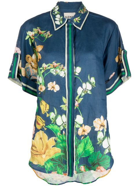 ALEMAIS Lyla oversized floral-print shirt