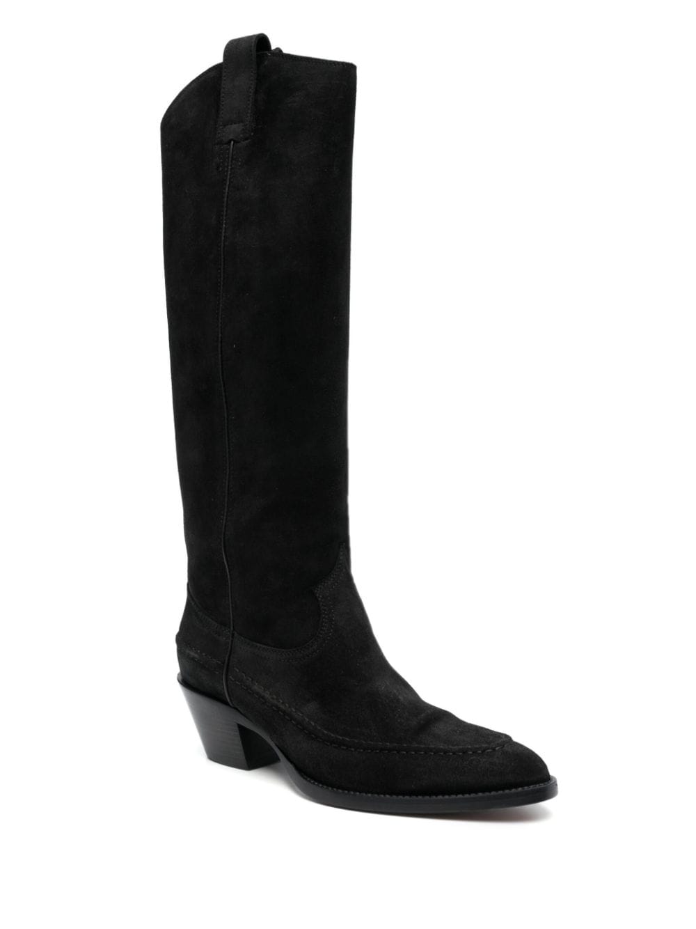 Shop Buttero 55mm Knee-length Cowboy Boots In Black