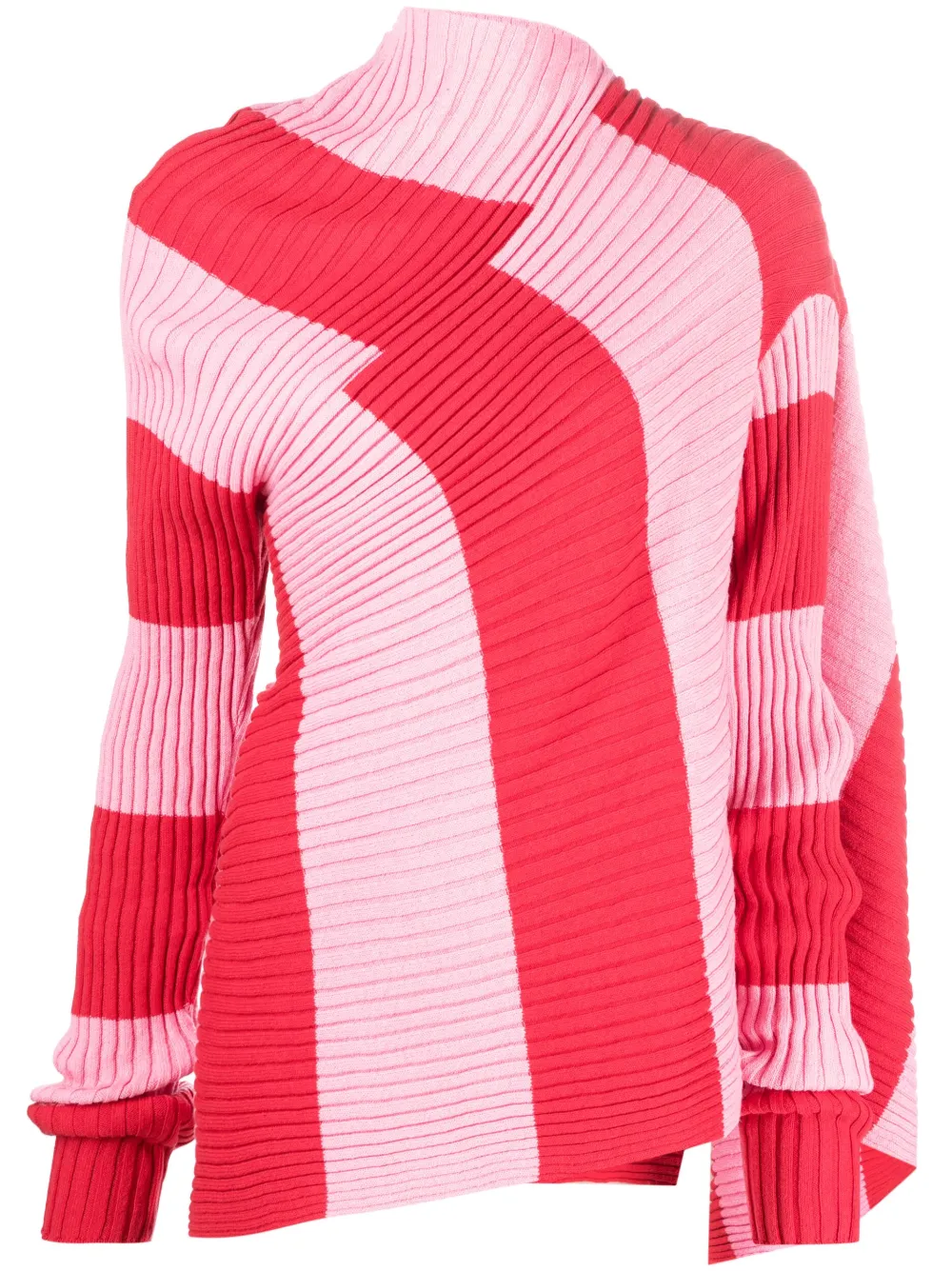 Marques'Almeida striped asymmetric jumper - Pink