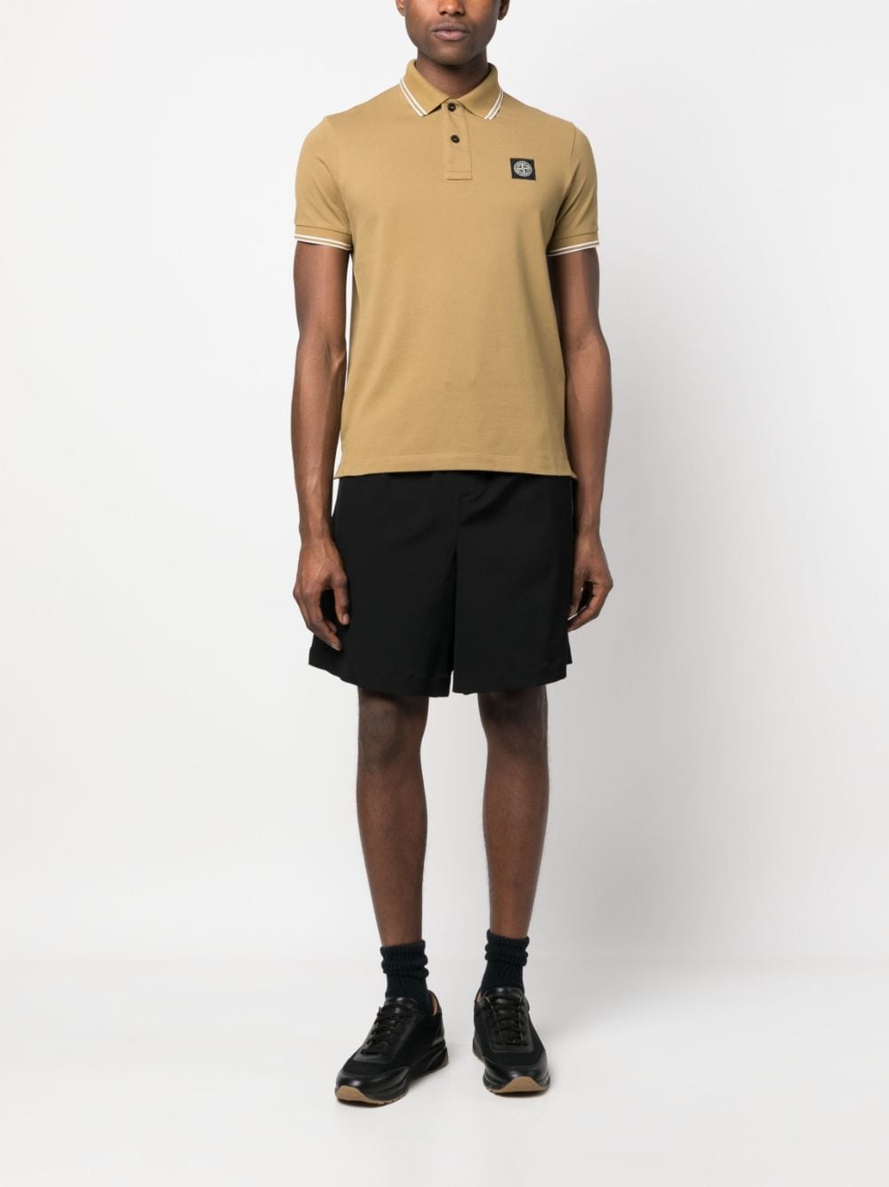 Stone Island Poloshirt met logopatch - Bruin