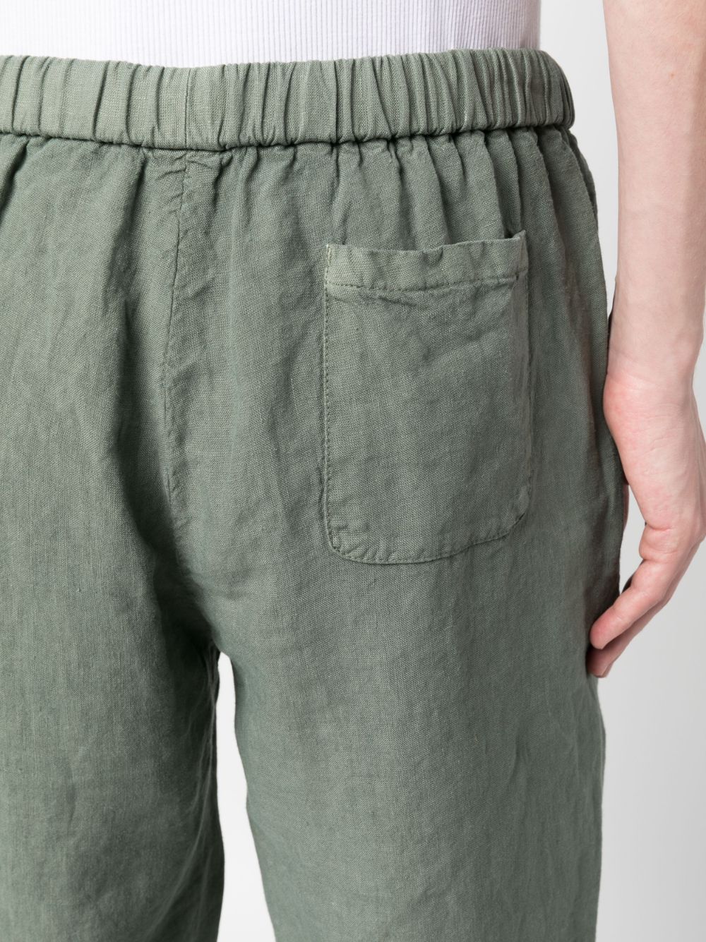Shop Boglioli Linen Straight-leg Trousers In Grün