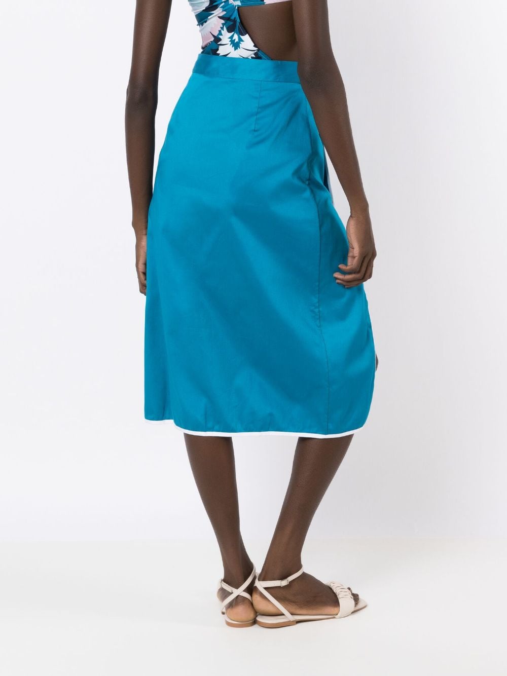 Shop Adriana Degreas High-waist Stretch-design Skirt In Blue