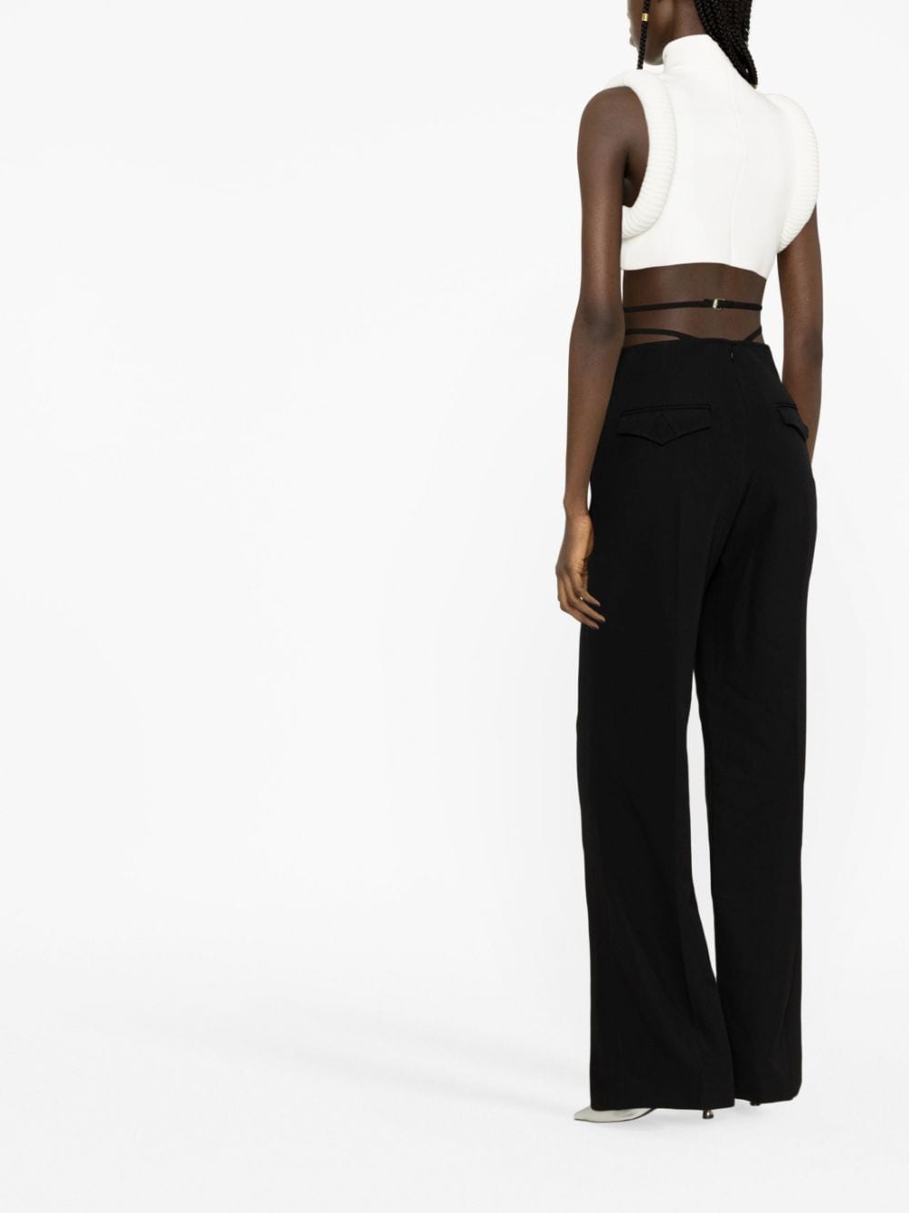 Shop Dion Lee V-wire Straight-leg Trousers In Schwarz