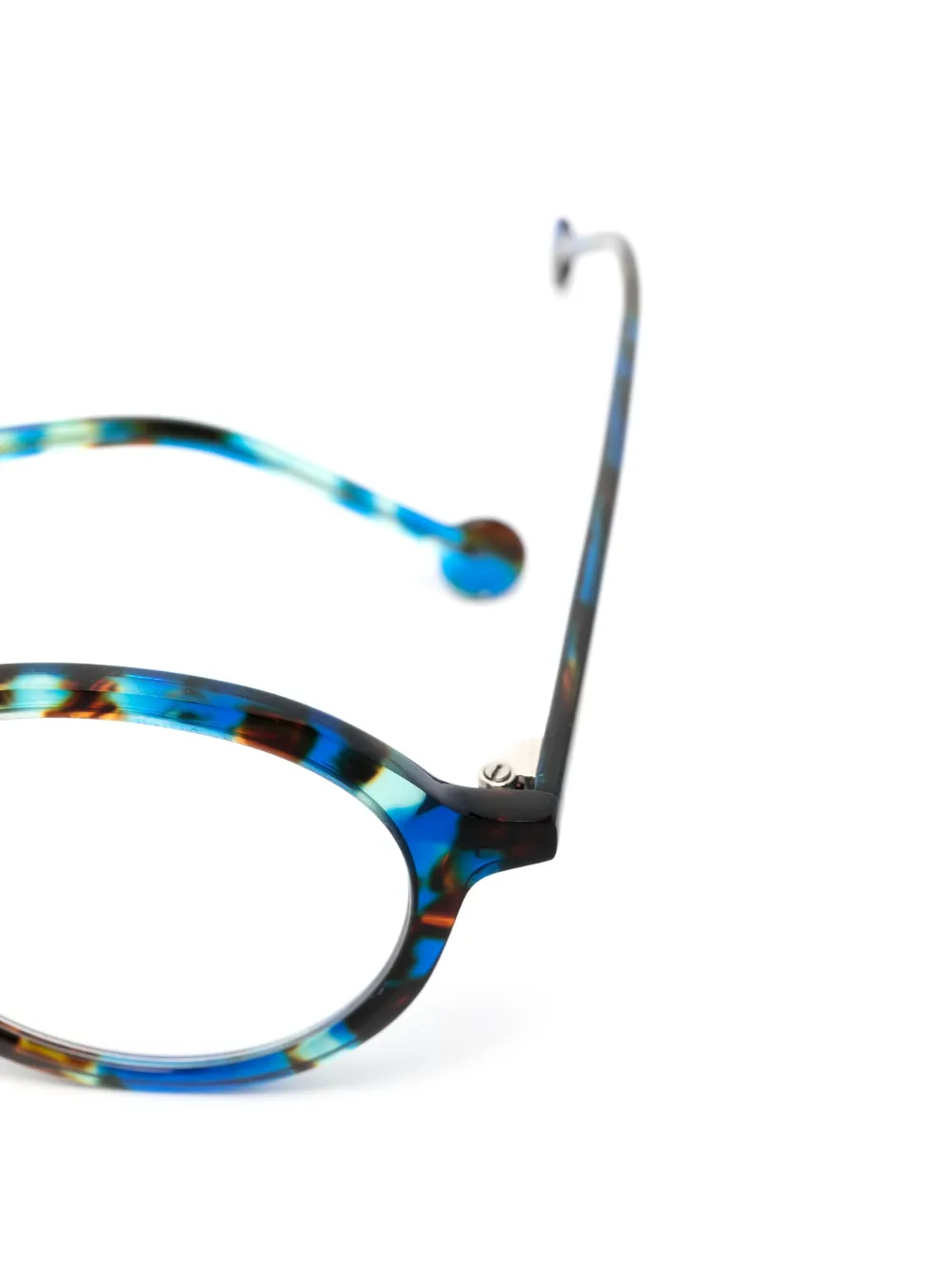  L.a. Eyeworks Tortoiseshell-effect Round-frame Glasses - Blue 