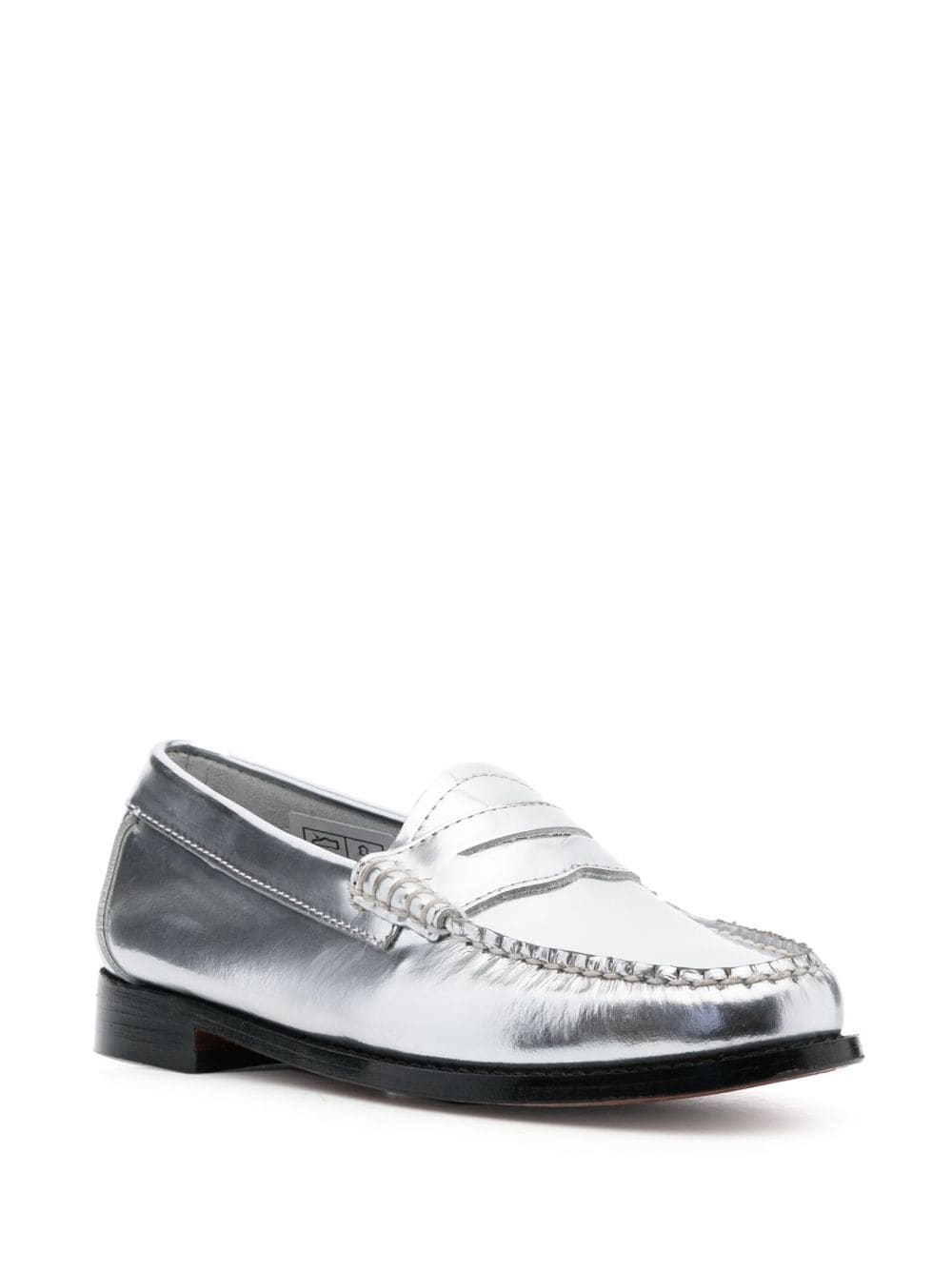 Shop G.h. Bass & Co. Weejuns Penny-slot Loafers In Silver