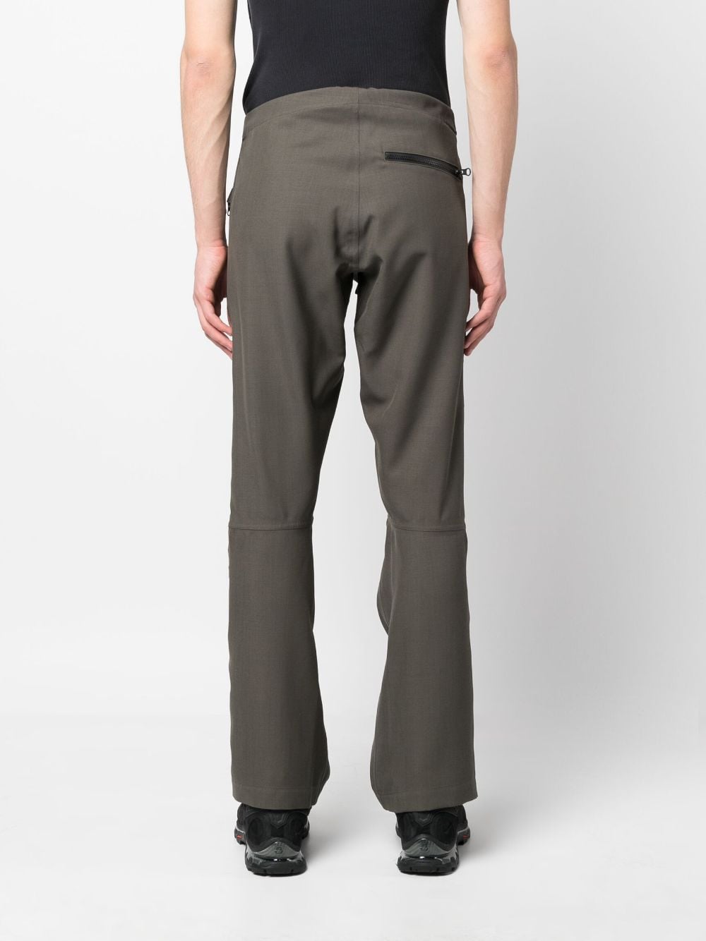 Shop Gr10k Arc Gathered-detail Trousers In Green