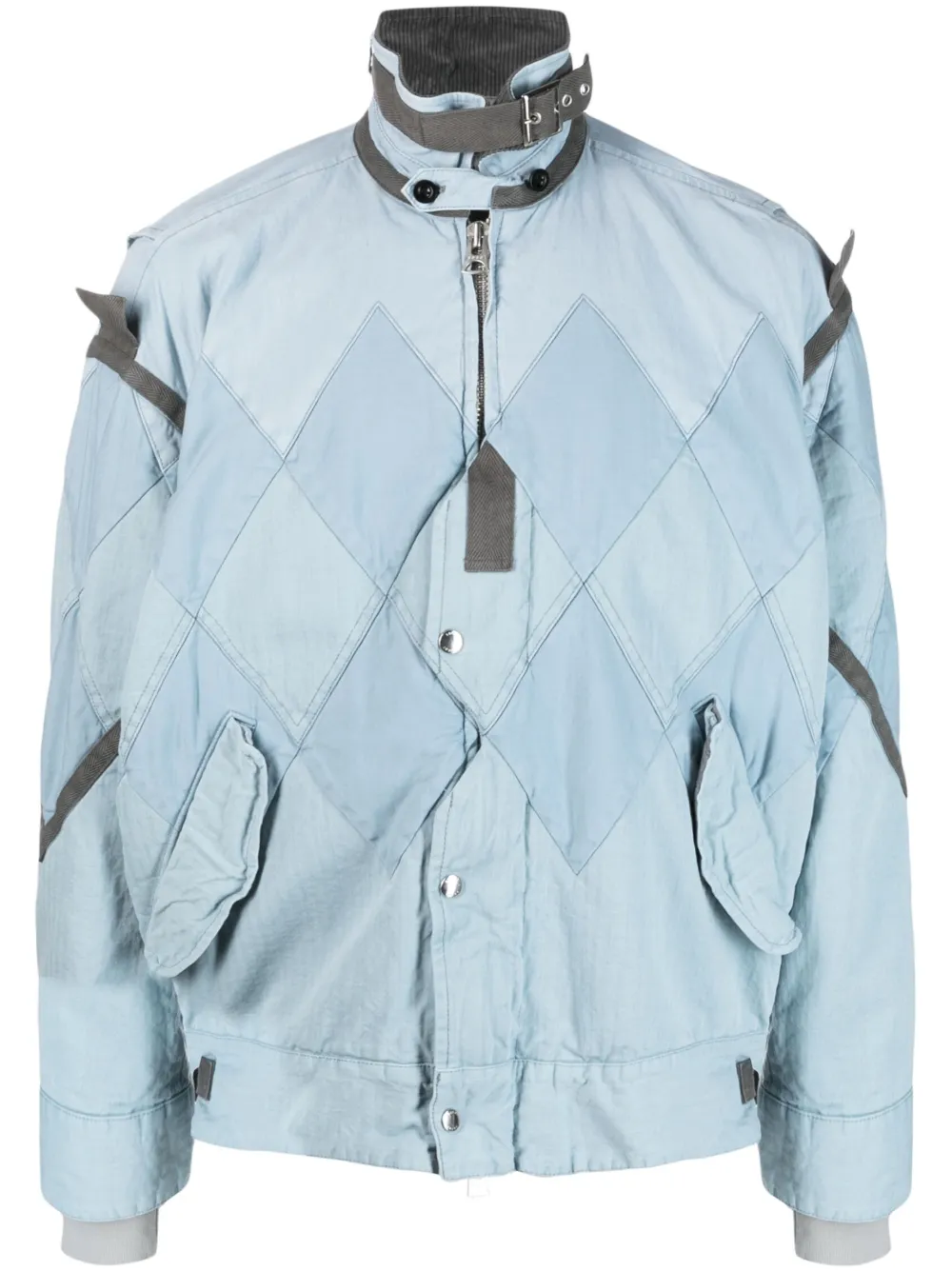 Sacai Herringbone Blouson zip-up Jacket - Farfetch