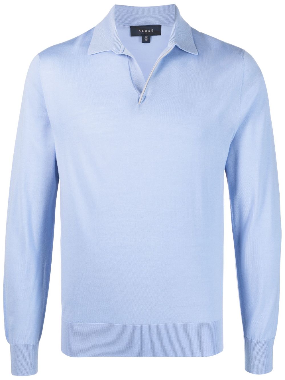 Shop Sease Fine-knit Polo Shirt In Blue