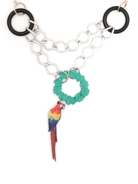 Amir Slama parrot-motif contrast necklace