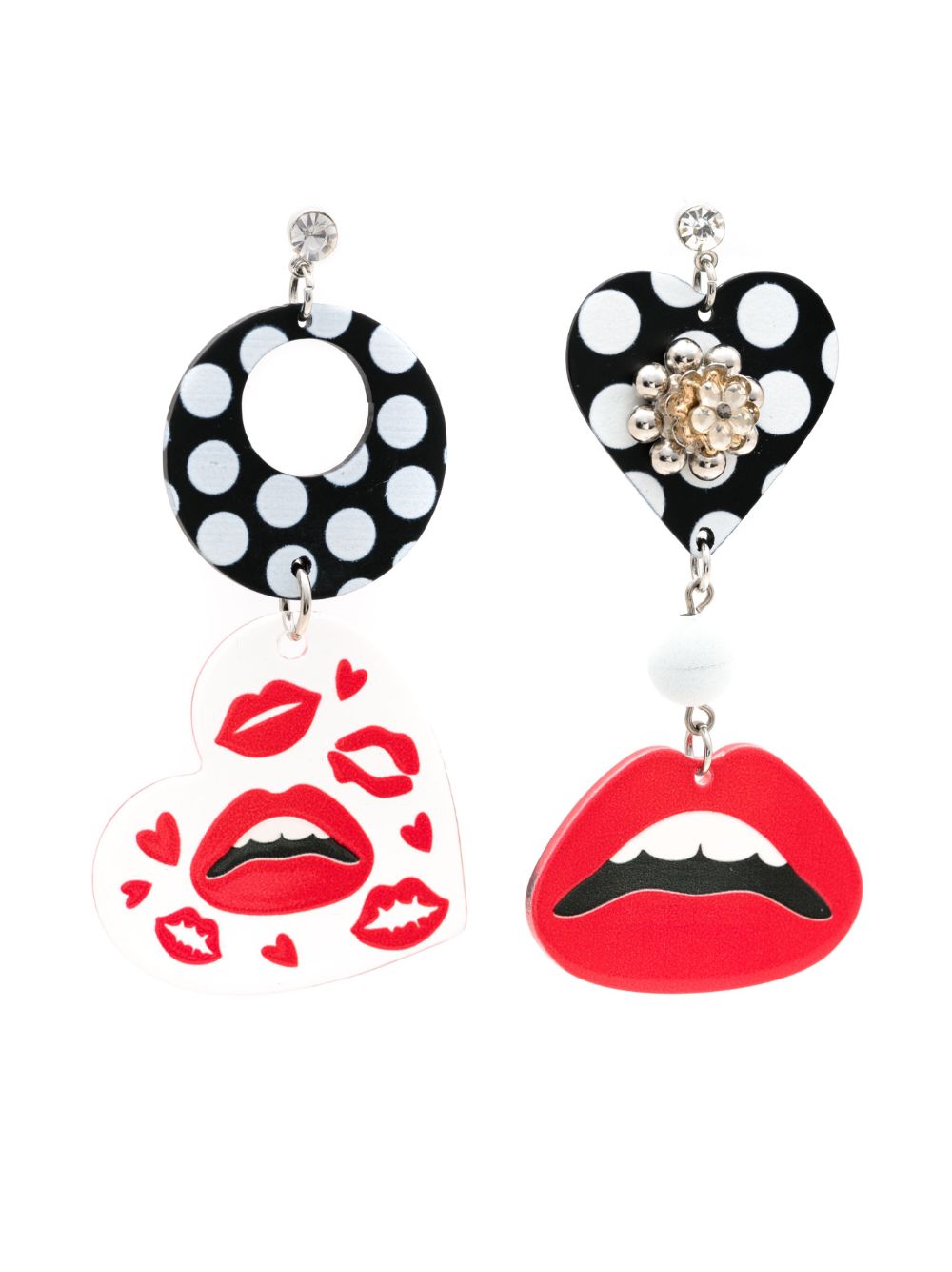 lips-motif drop earrings