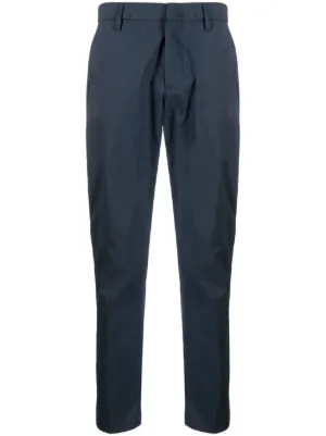 Navy cotton cropped clearance trousers