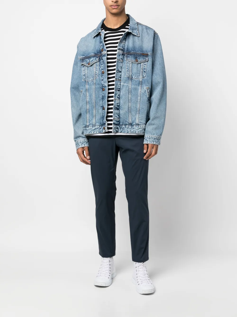 DONDUP Pantalon van katoenmix - Blauw