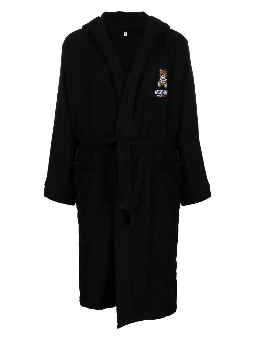 Moschino Teddy Bear motif cotton robe - Black