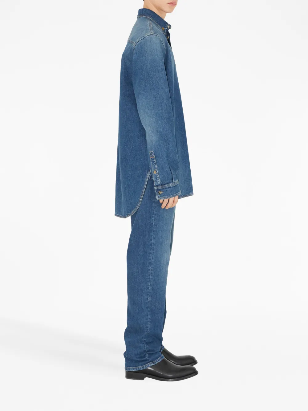 Burberry モノグラム デニムシャツ | ブルー | FARFETCH JP