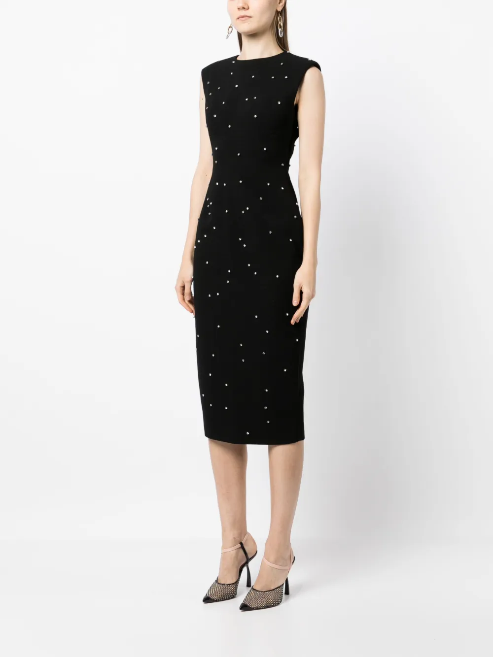 Rachel Gilbert Aliyah Studded Sleeveless Dress In Schwarz