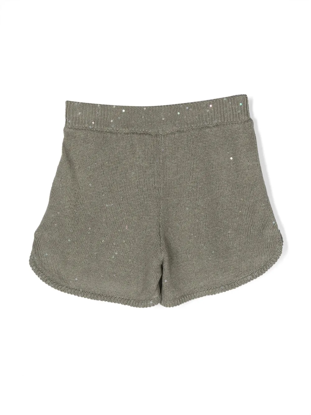 Brunello Cucinelli Kids Shorts met trekkoordtaille - Groen