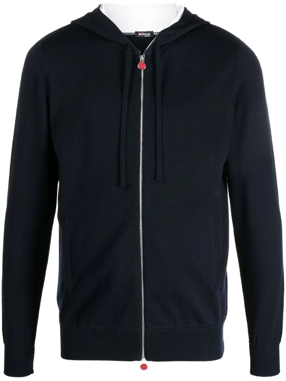 Kiton zip-up knitted hoodie - Blue
