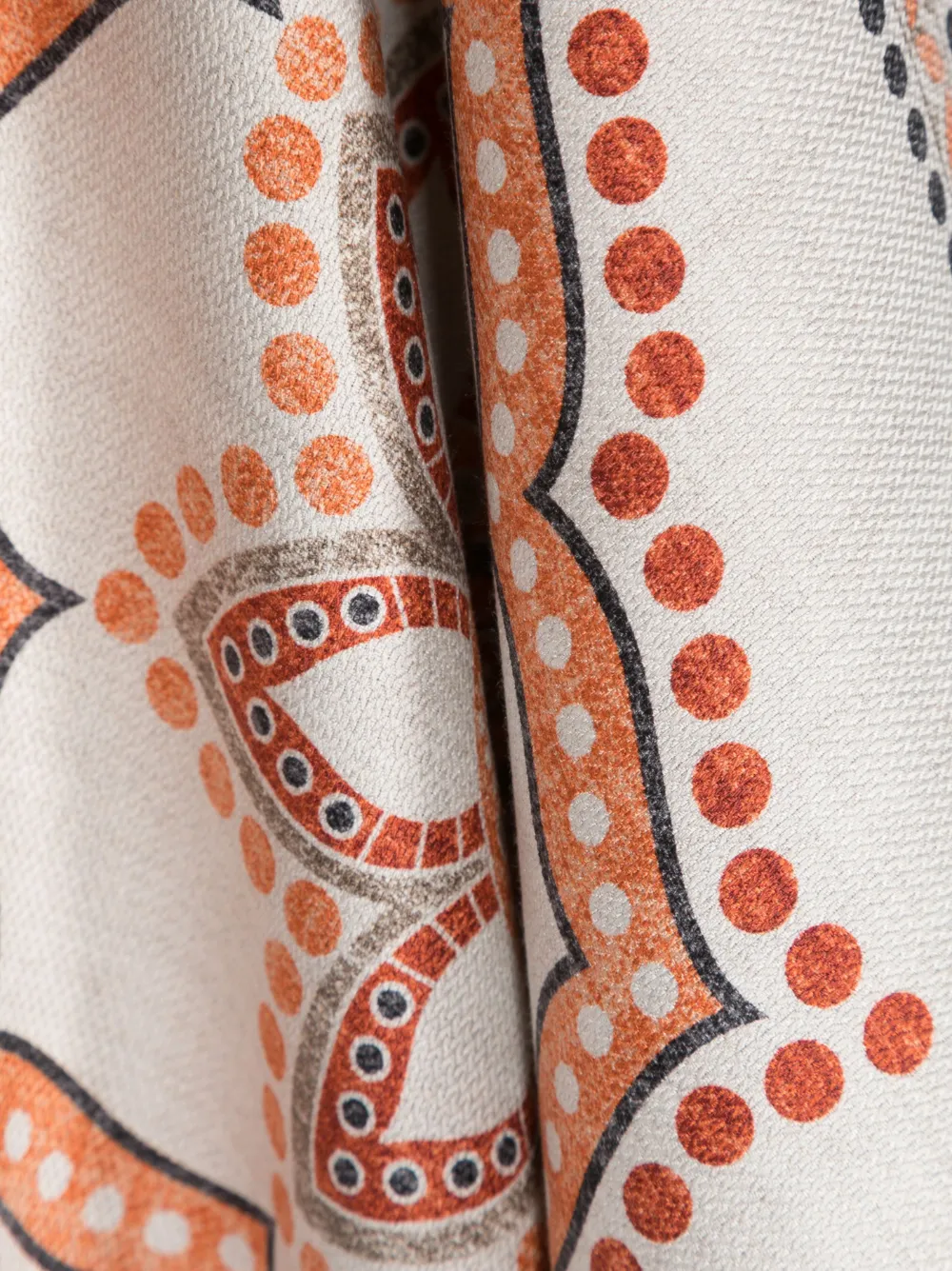 Brunello Cucinelli Mandala Pattern Silk Pocket Square In Neutrals