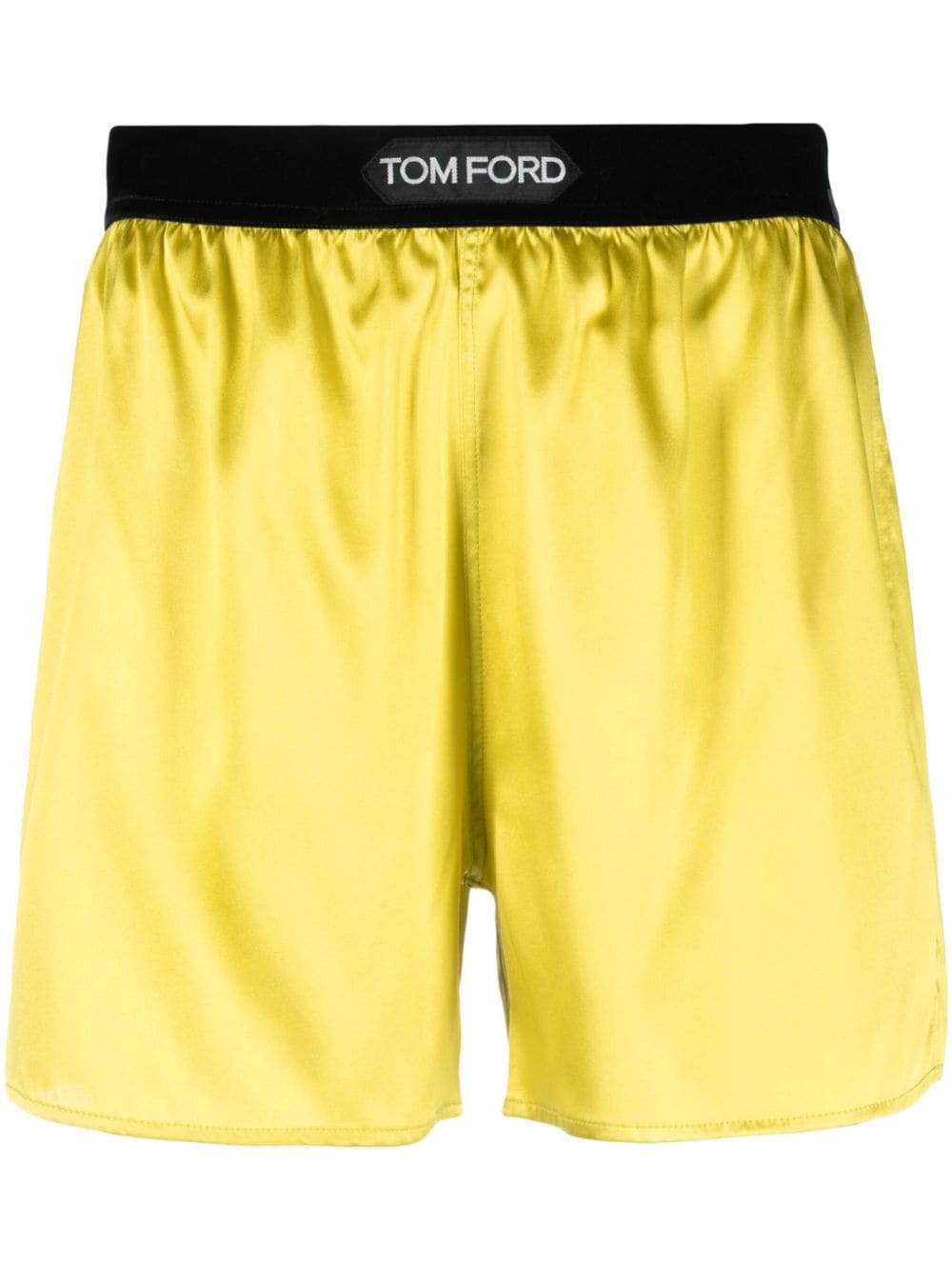 TOM FORD logo-waistband Silk Shorts - Farfetch