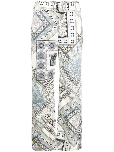 ETRO patchwork-print straight-leg trousers