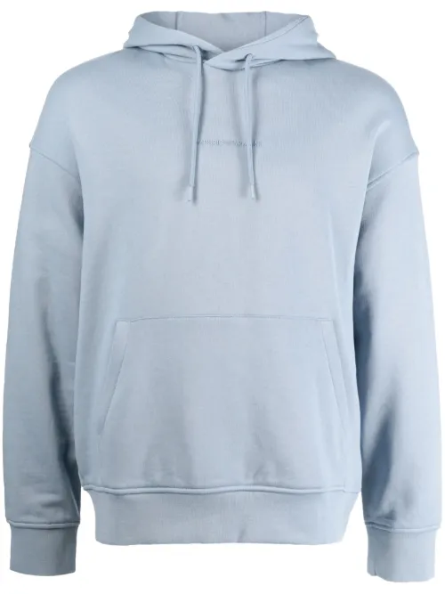 Hoodie en coton à poche plaquée - Emporio Armani - Modalova